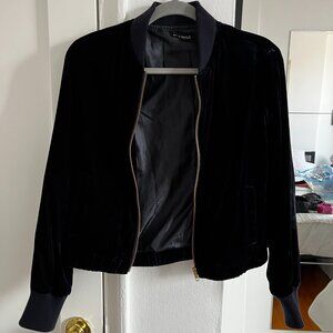 J Crew Mercantile Navy Blue Velvet Bomber Jacket